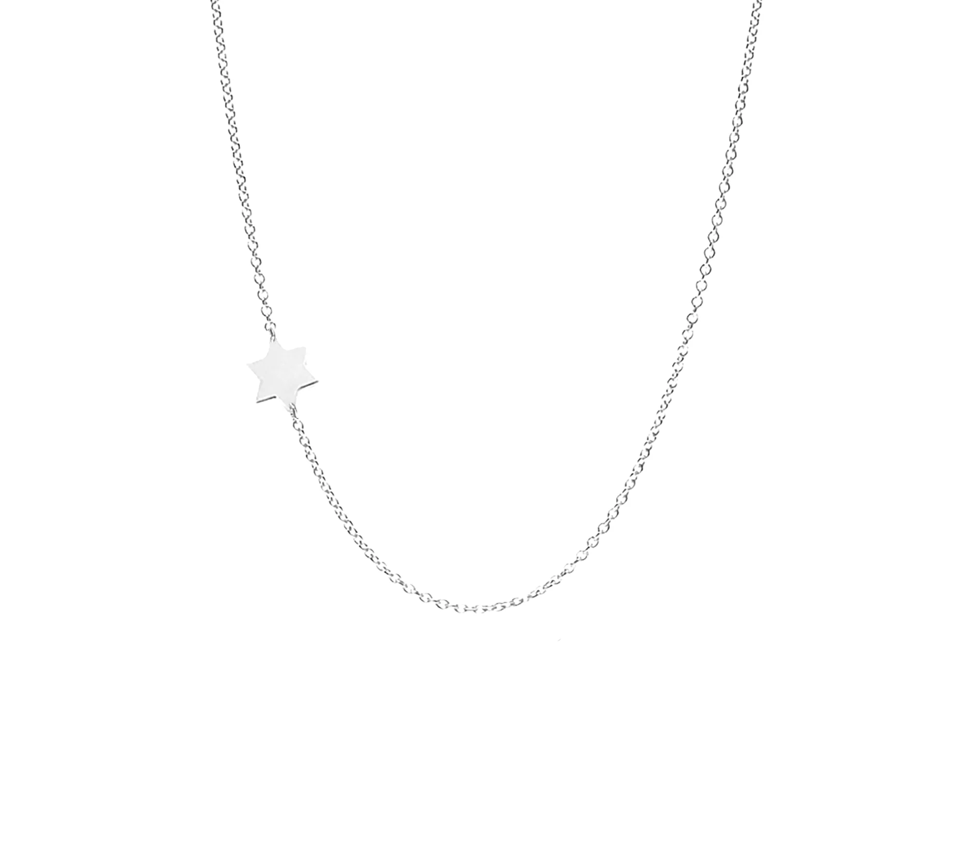 Asymmetrical Tiny Star of David Necklace