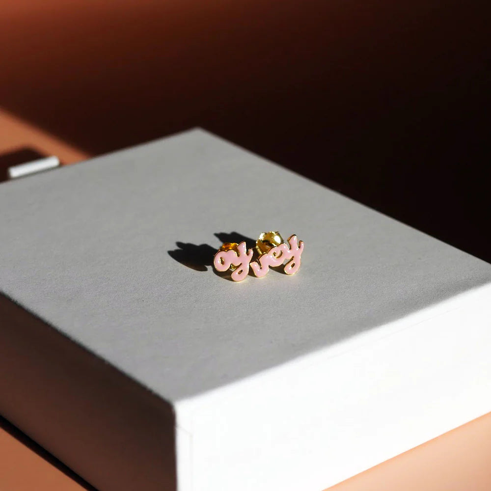 Enamel Oy Vey Stud Earrings