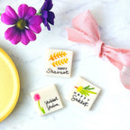 Assorted Jewish holiday marzipan place cards including Sukkot designs by Marzipops