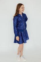 Royal blue sequin jacket for kids by Mila & Rose, third product photo