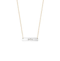 Personalized Modern Hebrew Bar Necklace in silver and gold by Miriam Merenfeld
