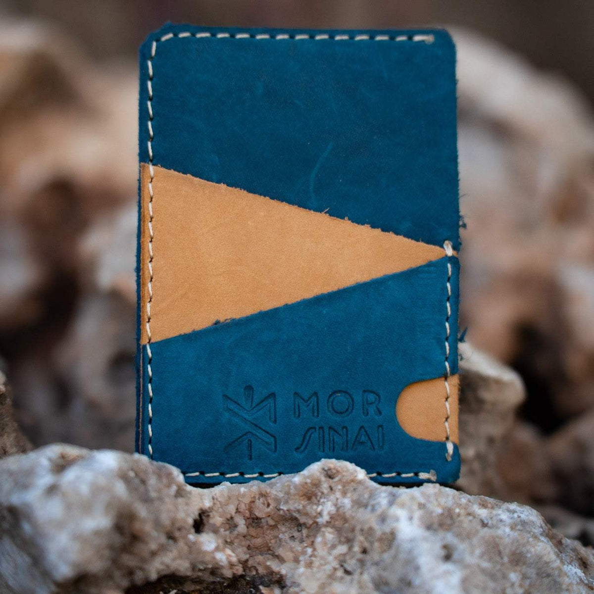 Mor Sinai slim hand-stitched leather card wallet, second product view