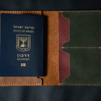 Mor Sinai handmade Israeli leather passport cover, second view