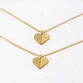 Matching Adult and Child Tiny Origami Heart Necklaces by Shlomit Ofir