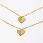 Matching Adult and Child Tiny Origami Heart Necklaces by Shlomit Ofir