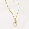 Gold Mystic Eye Necklace with pearl stone and zircon star by Shlomit Ofir