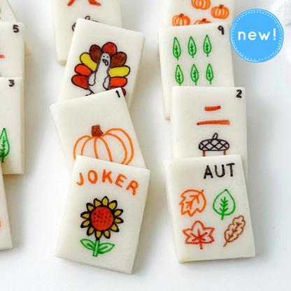 Autumn Mahjong Tiles – Marzipan Game Treats