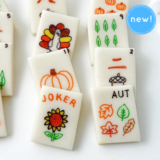 Autumn Mahjong Tiles – Marzipan Game Treats