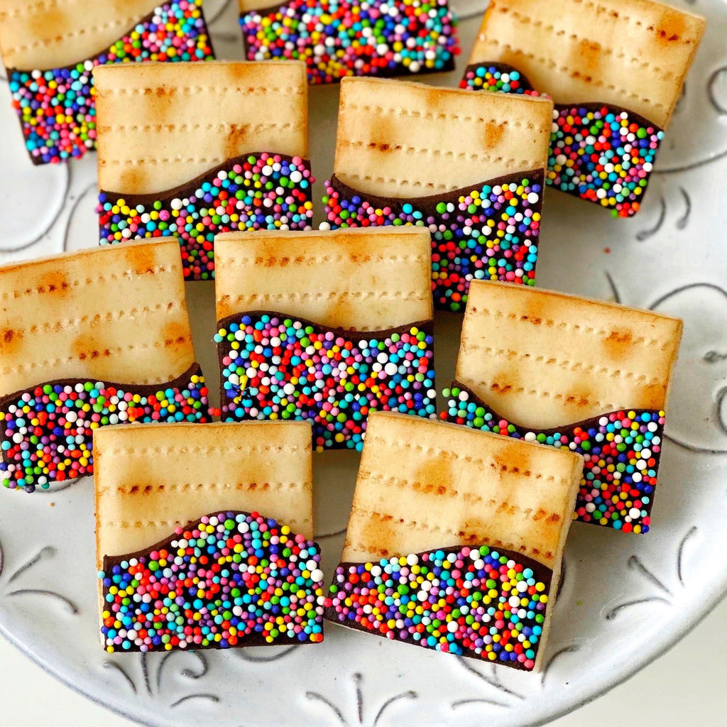Rainbow Sprinkle Matzah Tiles