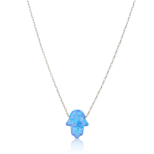 Opal Hamsa Necklace