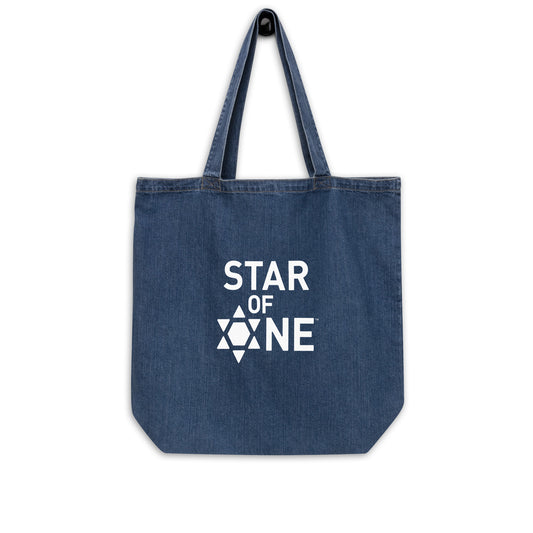 "Star of One" Organic Denim Tote Bag