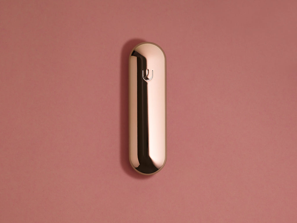 Rose Gold Aluminum Pill Mezuzah by Tchotchke