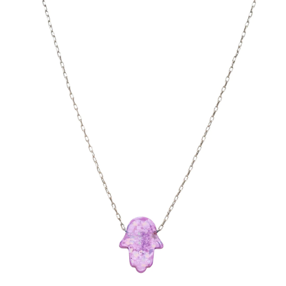 Opal Hamsa Necklace