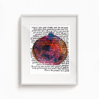 Pomegranate Home Blessing artwork displayed in a white frame