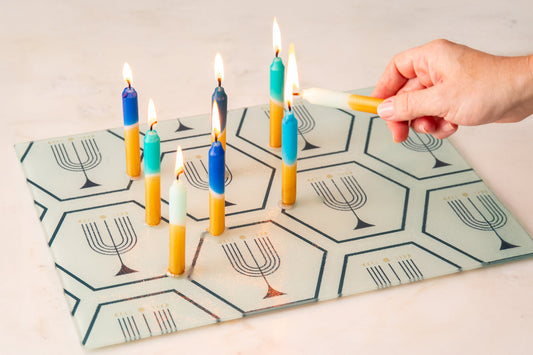 Luna Menorah Glass Platter – XL Drip Tray & Latke Board