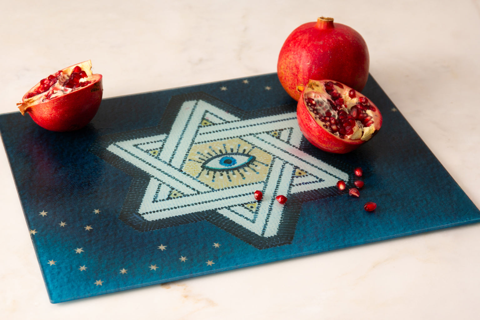 Sapira Glass Platter – XL Drip Tray, Latke Board & Challah Board