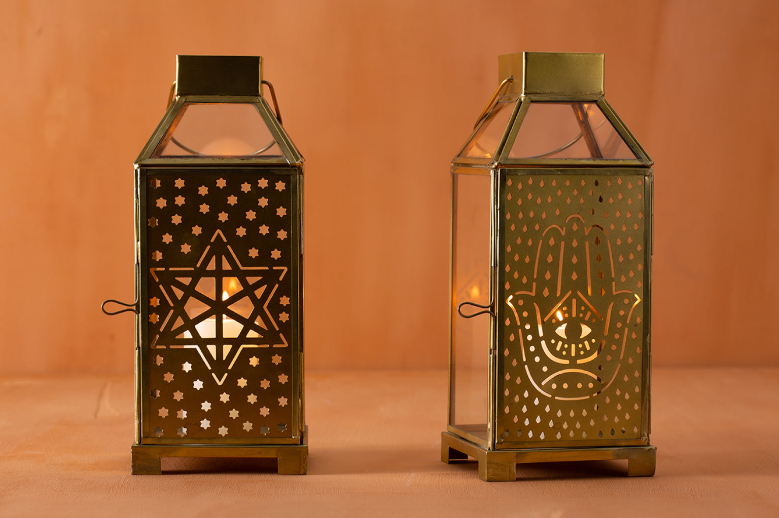 Gabriella Lantern – Hamsa & Star of David Décor