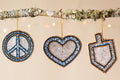 Peace, Love & Dreidel Beaded Ornament Set