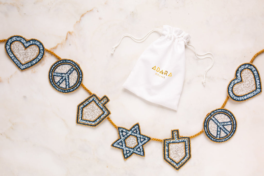 Peace, Love & Dreidel Beaded Garland