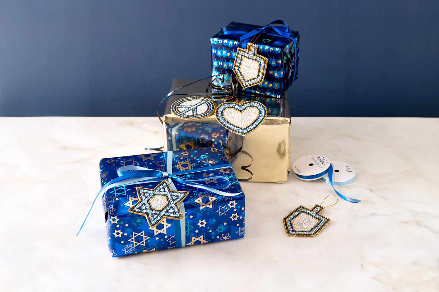 Peace, Love & Dreidel Beaded Ornament Set