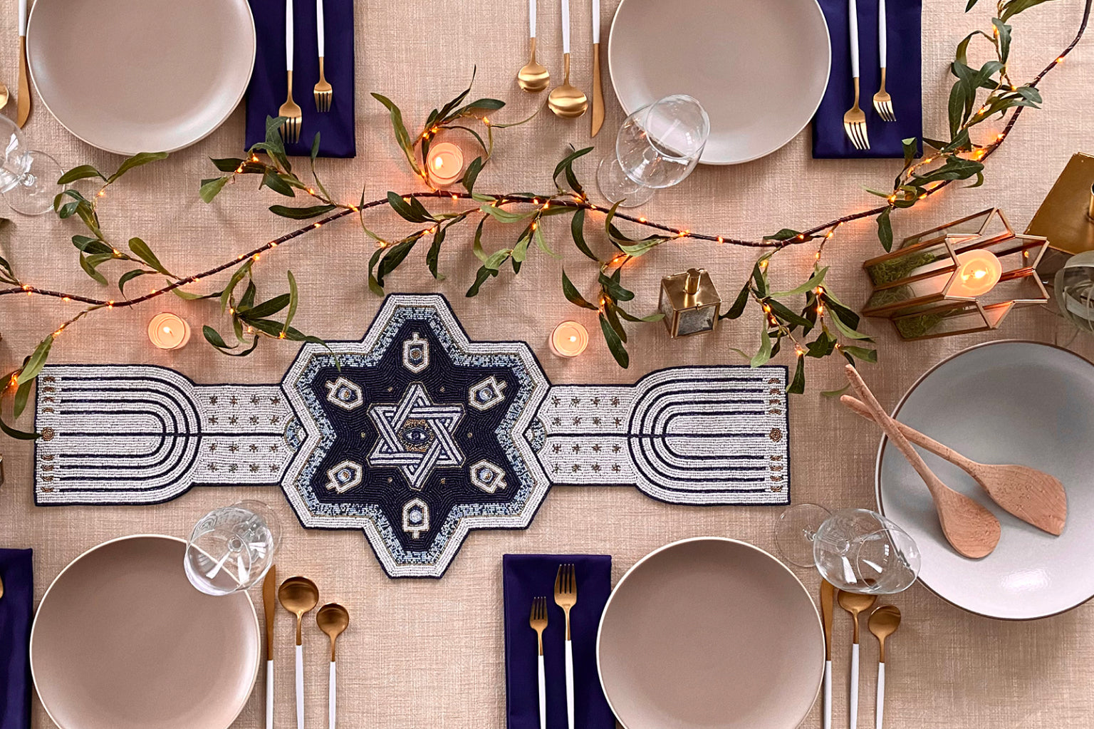 Sapira Beaded Table Runner