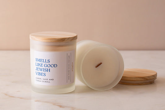 Smells Like Good Jewish Vibes Candle – Amber, Sage & Torah