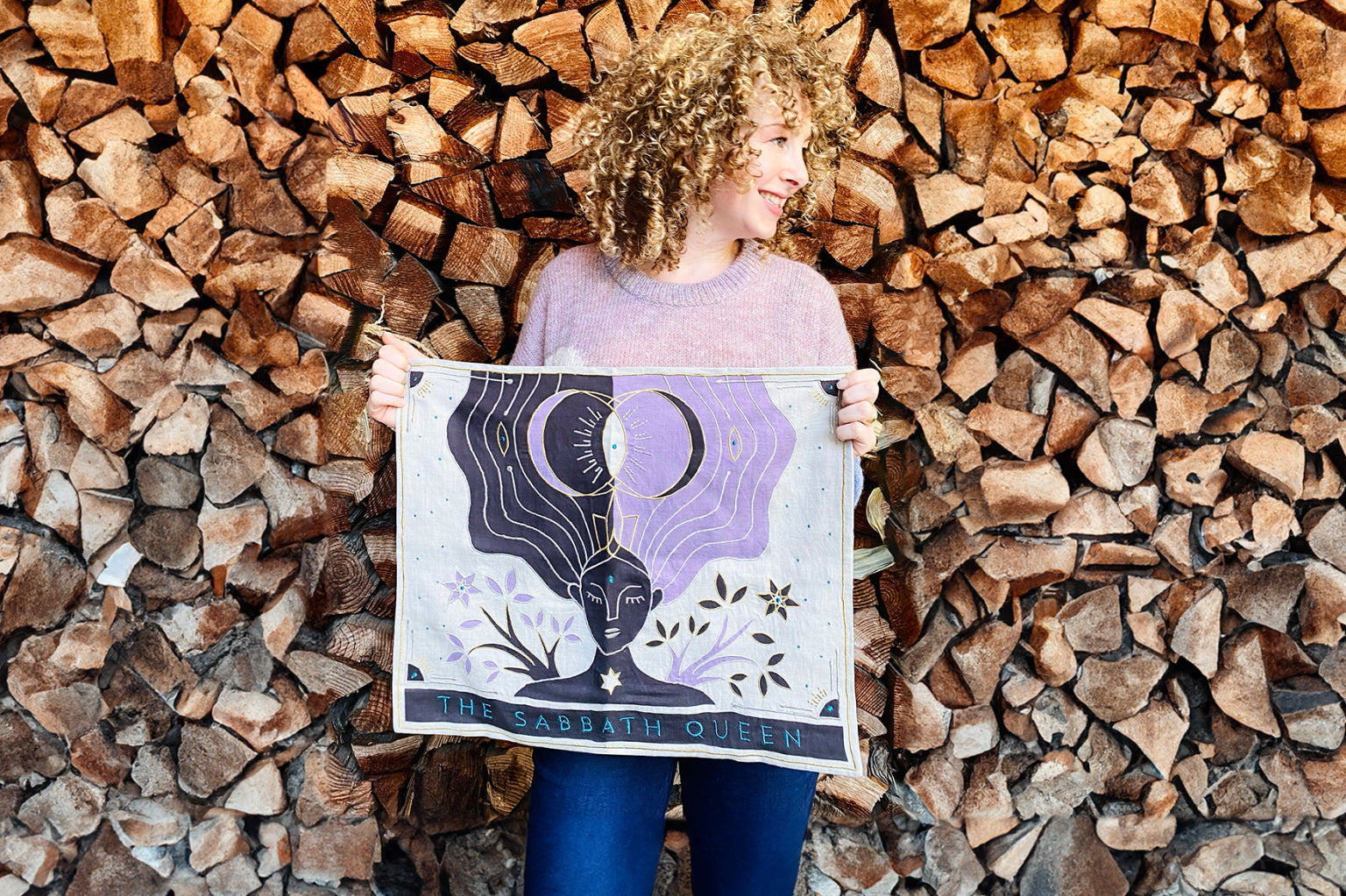 Lavender Cosmos Sabbath Queen Challah Cover