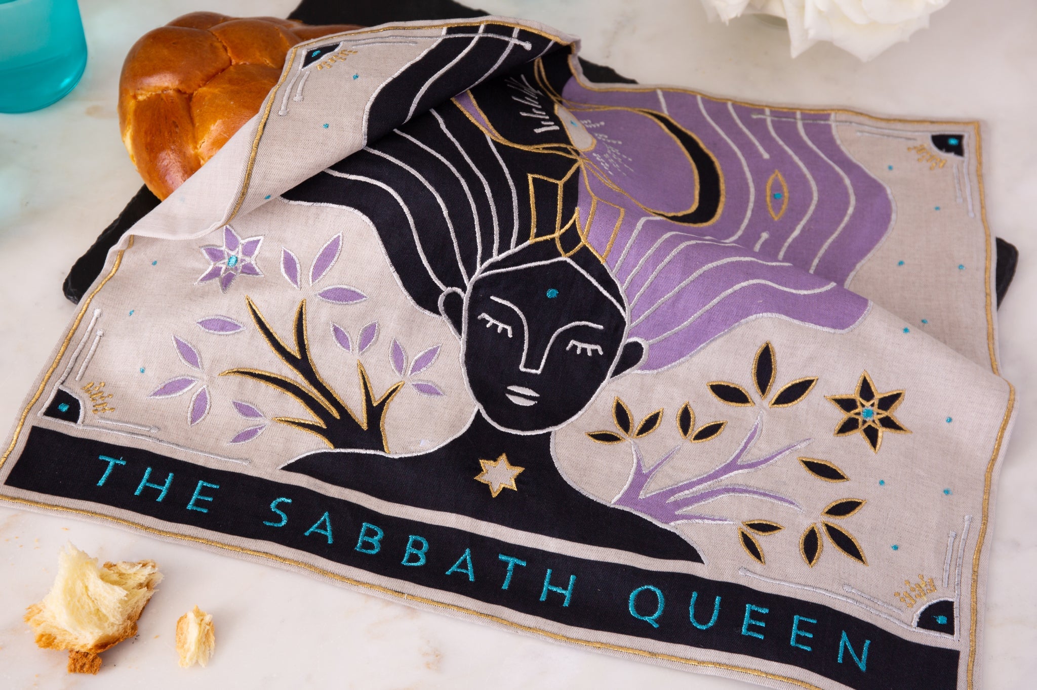 Lavender Cosmos Sabbath Queen Challah Cover