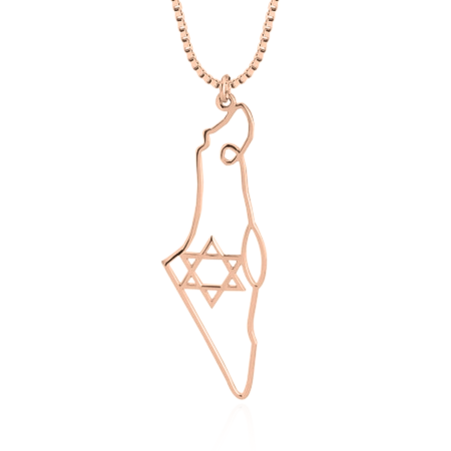 Israel Silhouette Necklace With Star of David