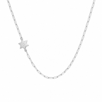 Sterling silver Asymmetrical Star of David Paperclip Necklace