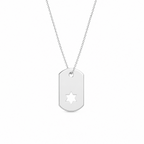 Sterling silver cutout Star of David dog tag necklace