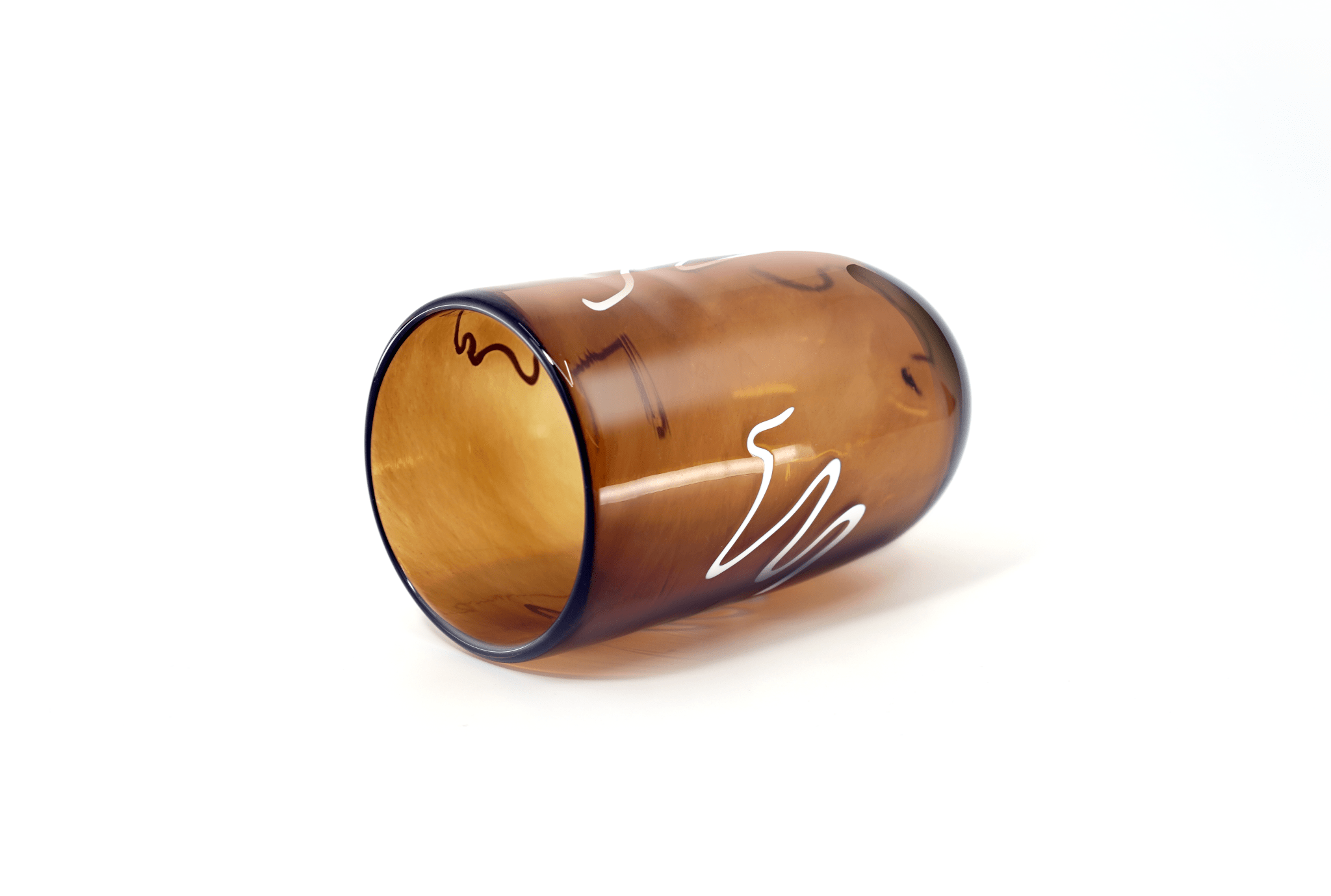 Amber hand-blown Jewish wedding smash glass by Tchotchke