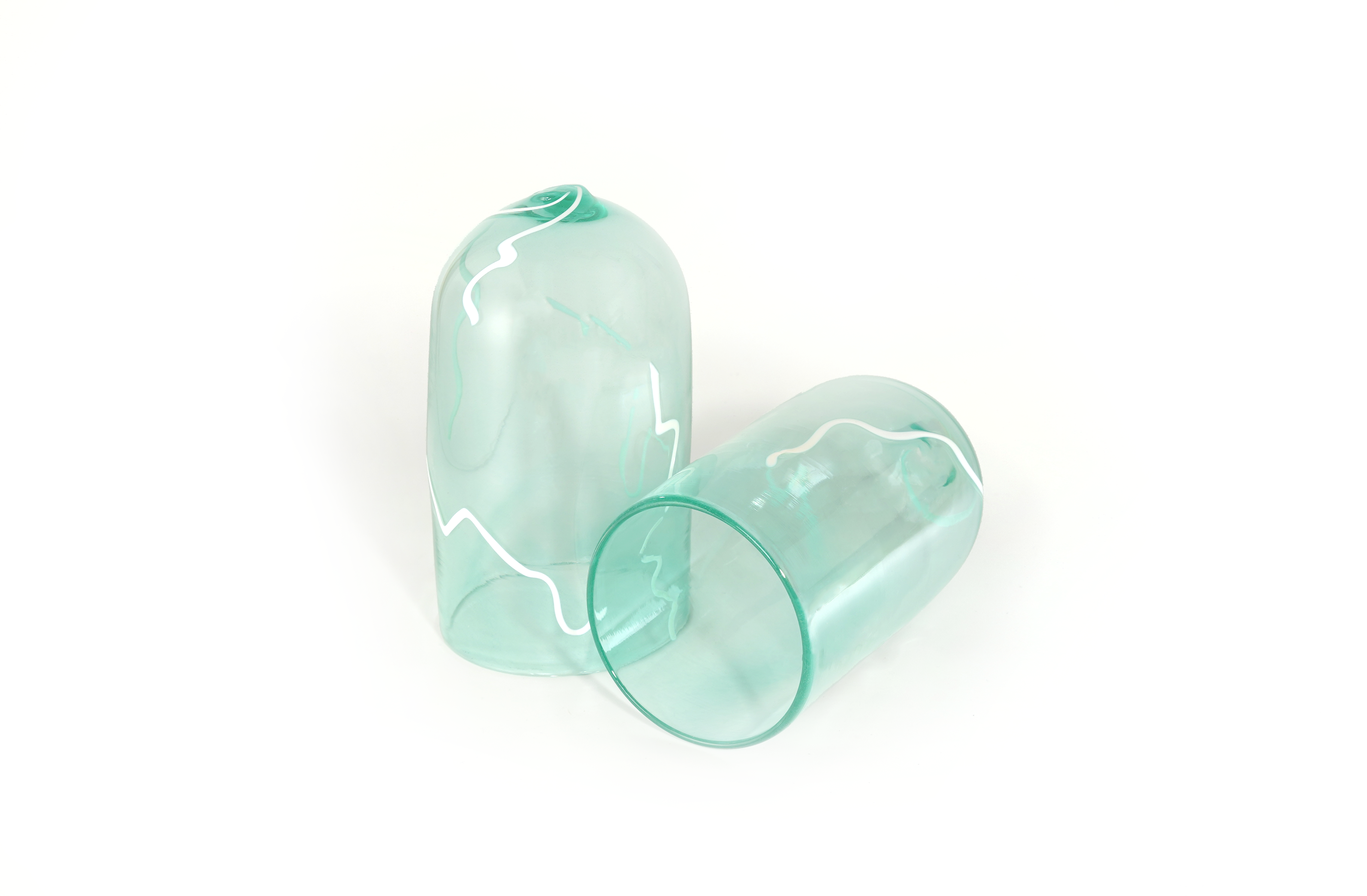 Green hand-blown Jewish wedding smash glass by Tchotchke