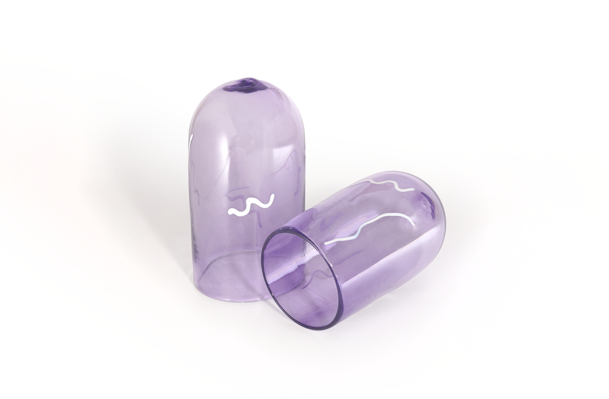 Purple hand-blown Jewish wedding smash glass by Tchotchke