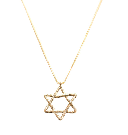 14k Gold Star of David Necklace