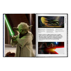 The Star Wars Archives book open to Yoda with a lightsaber and digital Yoda concept art from Attack of the Clones