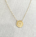 Star of David Coin Necklace with Diamond