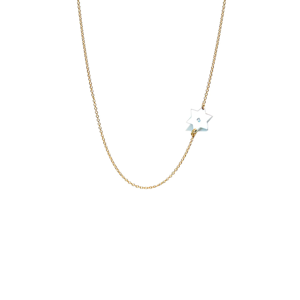 Asymmetrical Tiny Star of David Necklace