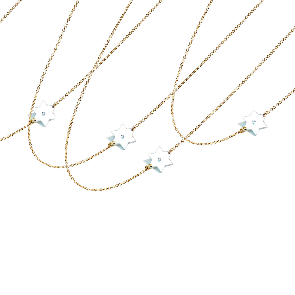 Tiny Asymmetrical Star of David Classic Necklace
