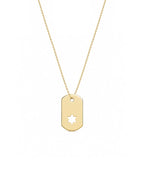 Cutout Star of David Dog Tag Necklace