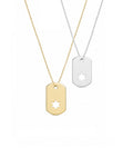 Cutout Star of David Dog Tag Necklace