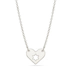 Sterling Silver Israel at Heart Necklace with cutout Star of David by Shlomit Ofir