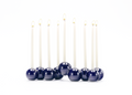 Stoneware Bubble Menorah in Indigo by Tchotchke