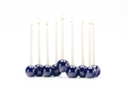 Stoneware Bubble Menorah in Indigo by Tchotchke