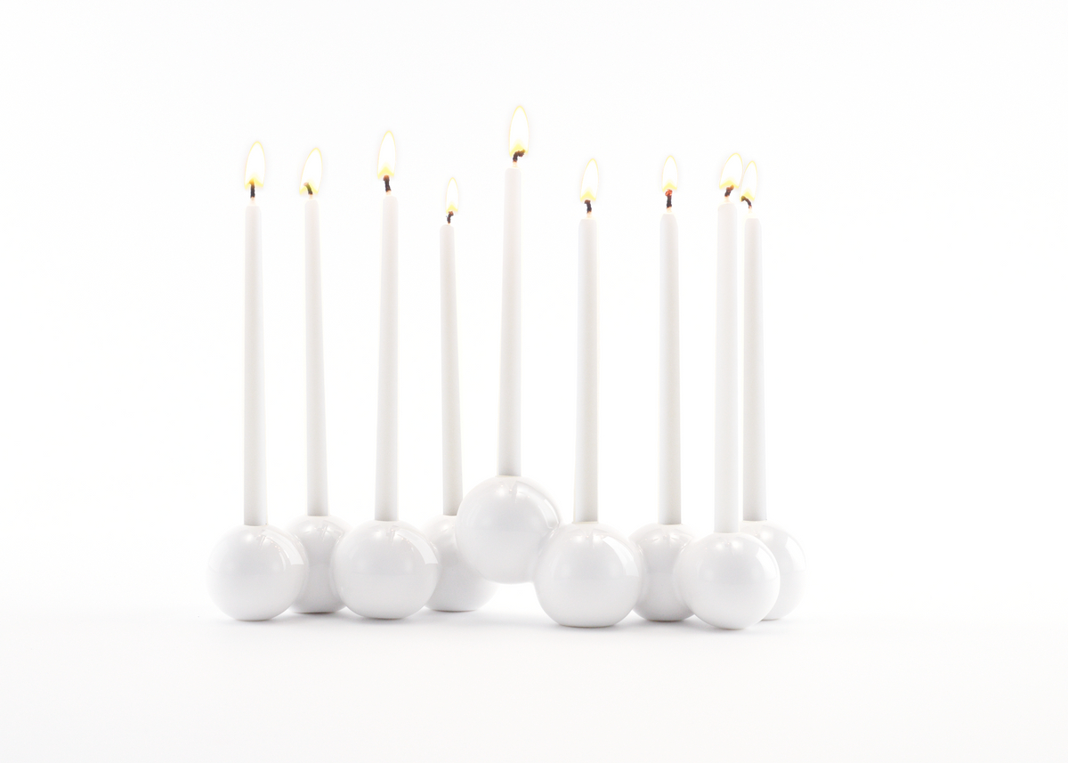 Stoneware Bubble Menorah in Milk by Tchotchke
