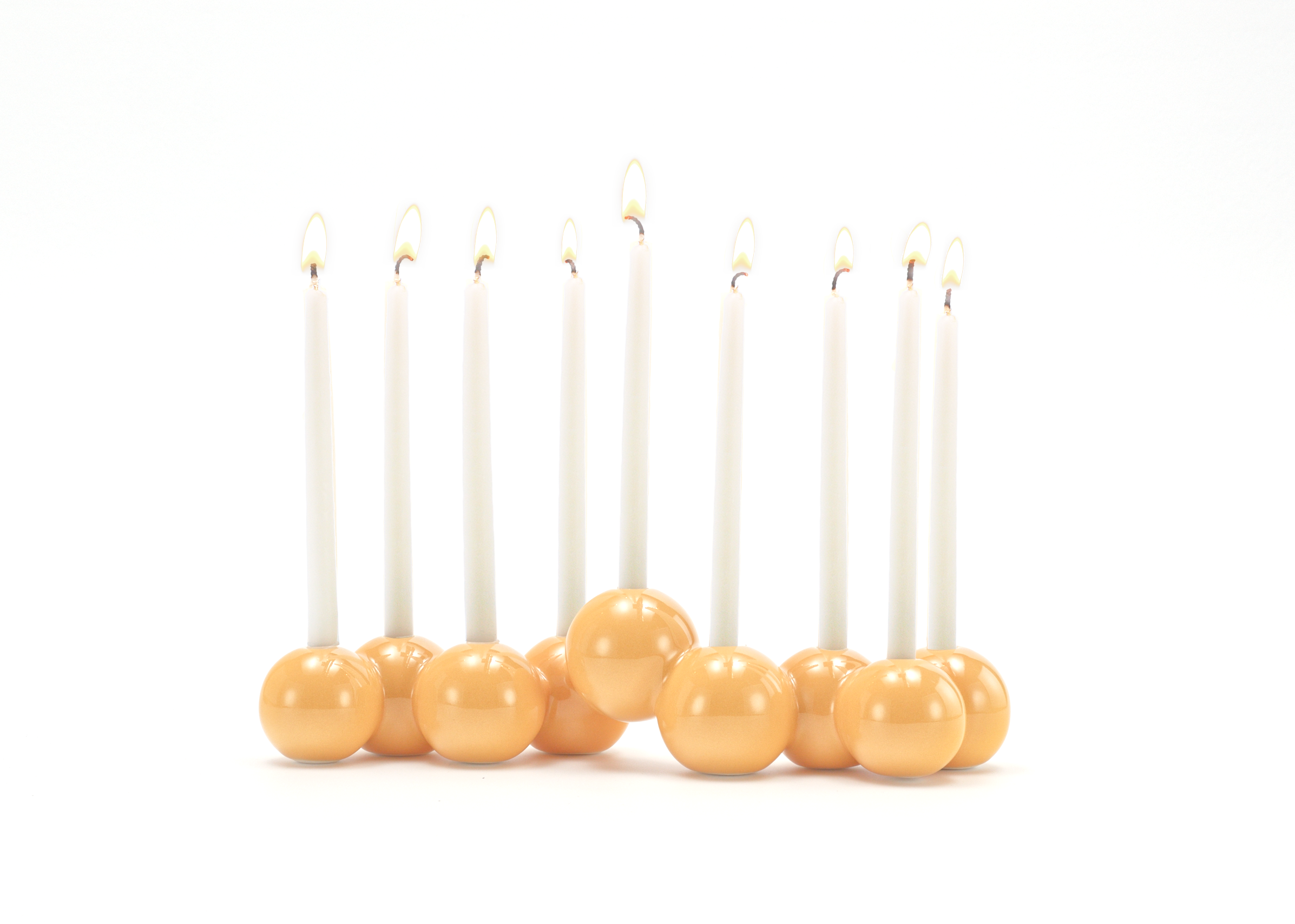Stoneware Bubble Menorah in Mustard by Tchotchke