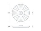 Stoneware Ripple Menorah dimensions shown from top and side