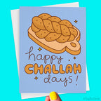 Happy Challah Days Hanukkah greeting card by Tiny Bee Cards