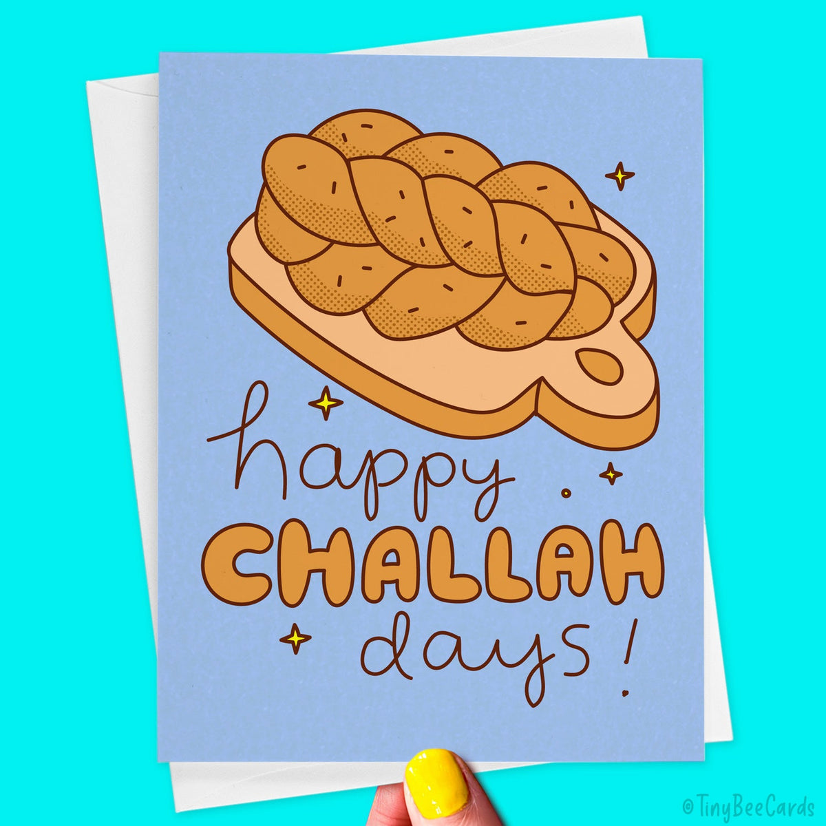Happy Challah Days Hanukkah greeting card by Tiny Bee Cards