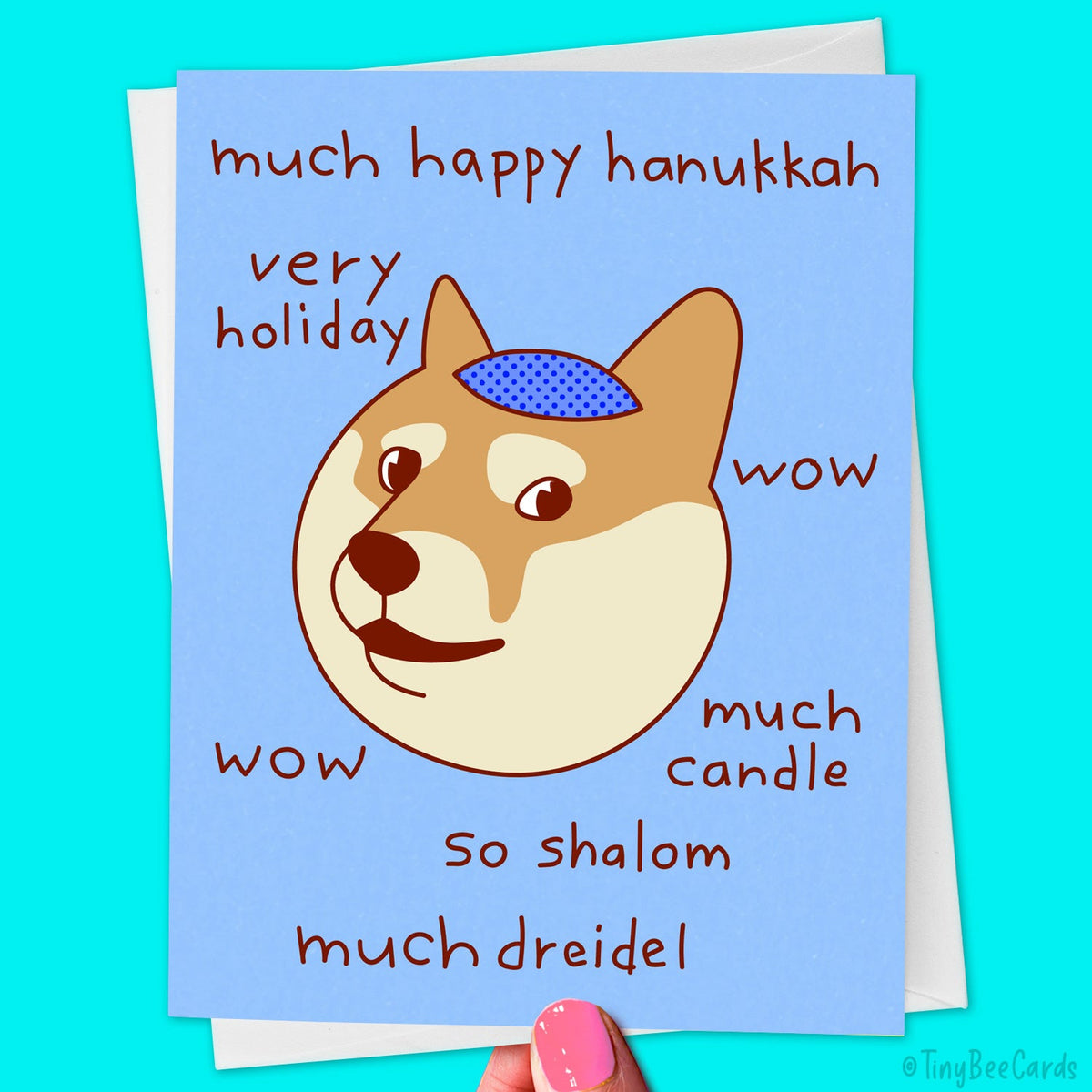 Such Happy Hanukkah Doge greeting card by Tiny Bee Cards